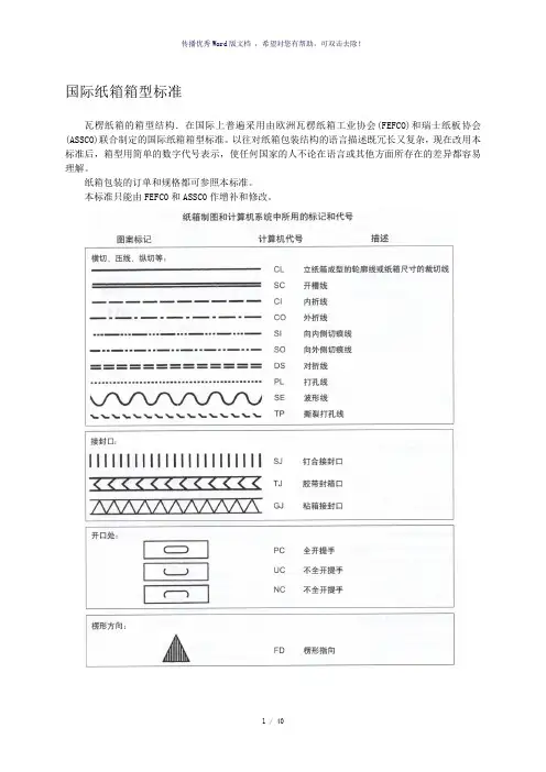 国际纸箱标准：各纸箱箱型类别(纸箱必看)