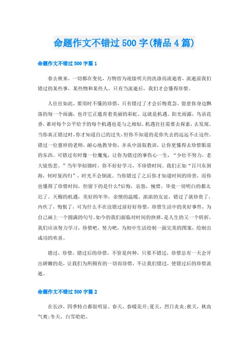 命题作文不错过500字(精品4篇)