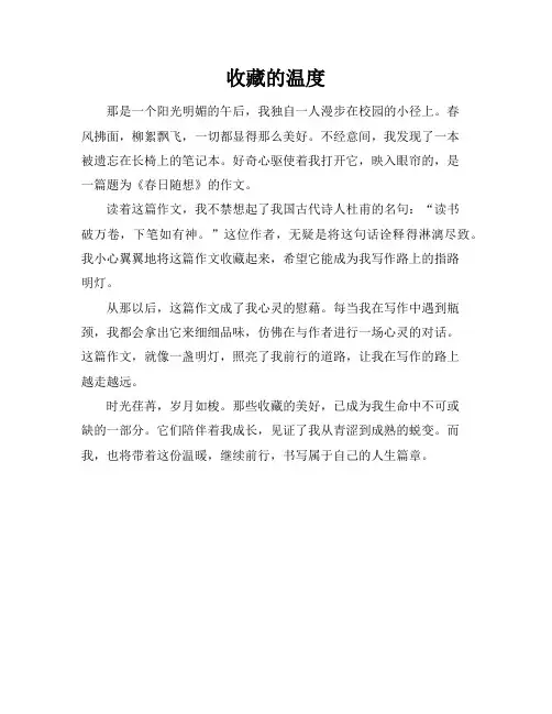 收藏的作文500字作文