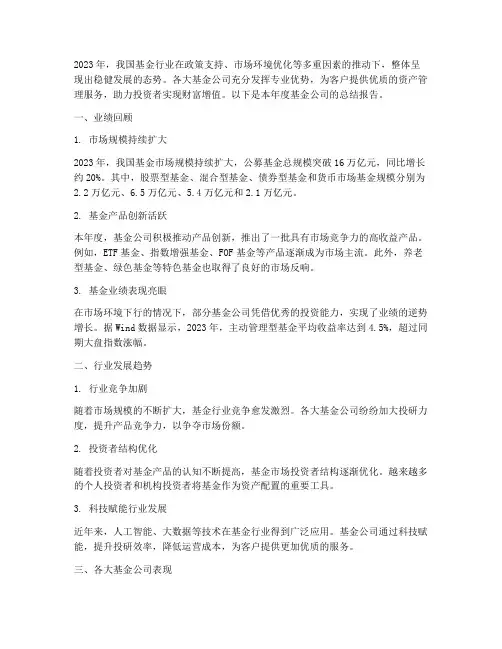 年度基金公司总结