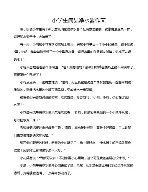 小学生简易净水器作文