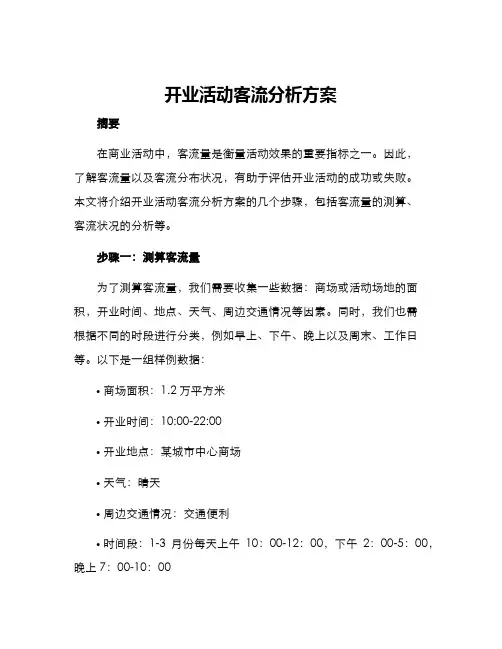 开业活动客流分析方案