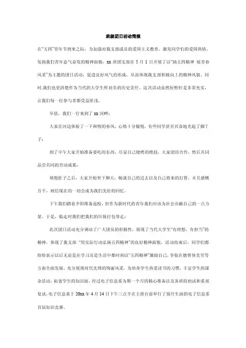 班级团日活动简报