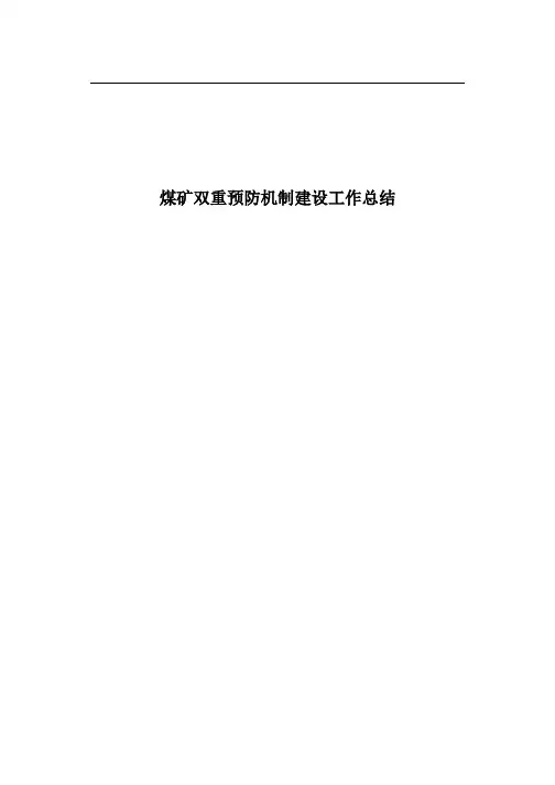 煤矿双重预防机制建设工作总结