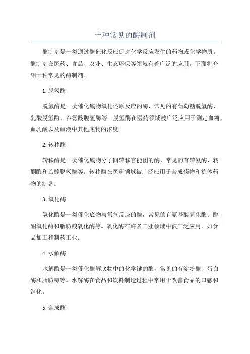 十种常见的酶制剂