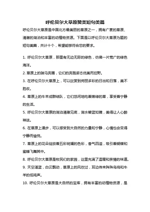 呼伦贝尔大草原赞美短句美篇