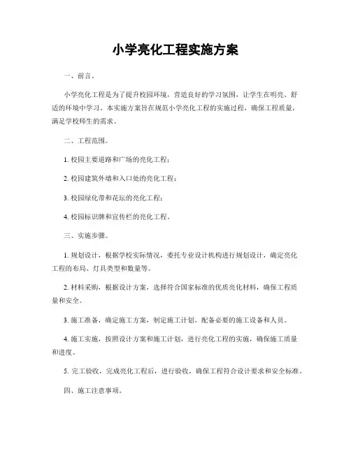 小学亮化工程实施方案