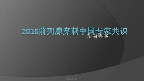 前列腺穿刺中国专家共识课件PPT课件