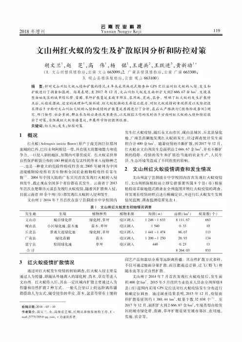 文山州红火蚁的发生及扩散原因分析和防控对策