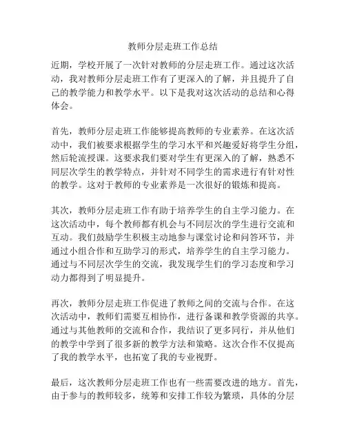 教师分层走班工作总结