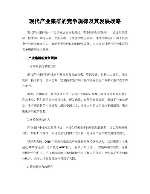 现代产业集群的竞争规律及其发展战略