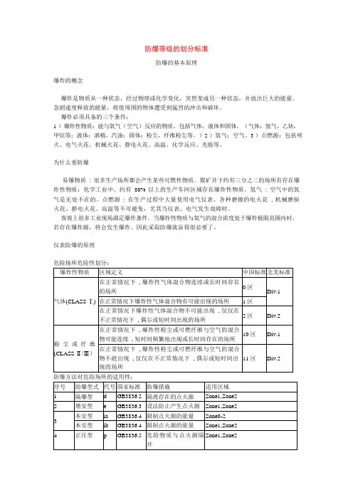 防爆等级划分标准(可编辑修改word版)