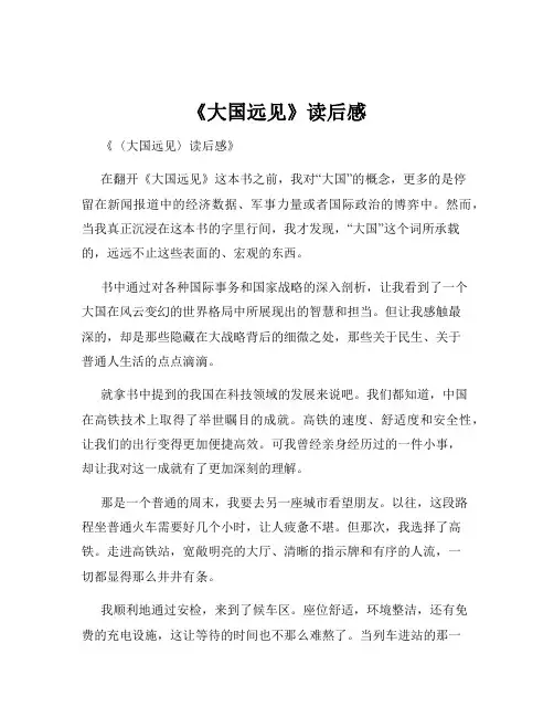 《大国远见》读后感