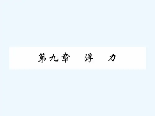 中考物理复习  第9章  浮力