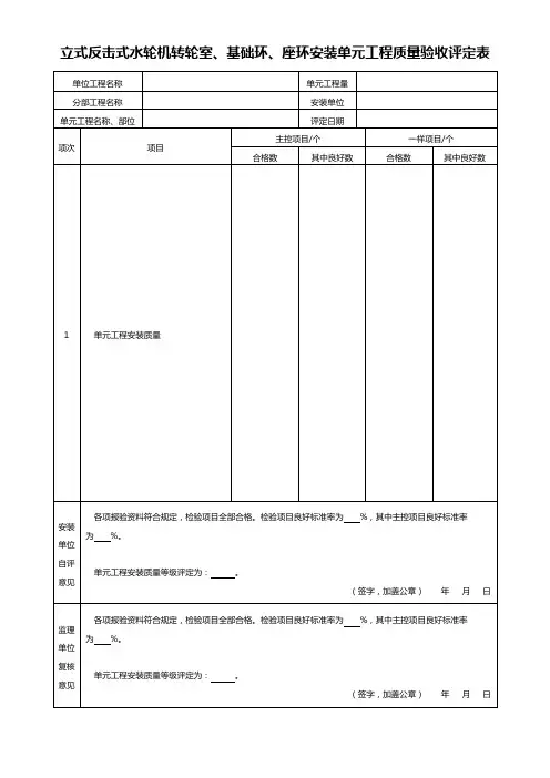 立式反击式水轮机转轮室基础环座环安装