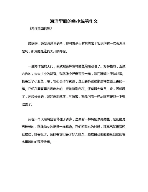 海洋里面的鱼小练笔作文