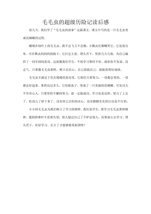 毛毛虫的超级历险记读后感