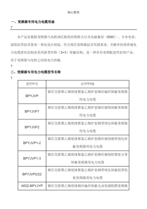 变频器专用电缆
