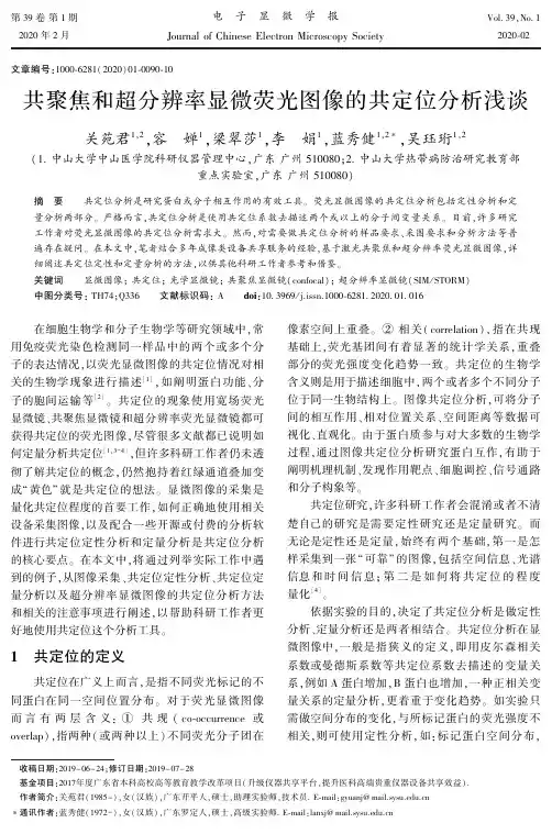 共聚焦和超分辨率显微荧光图像的共定位分析浅谈