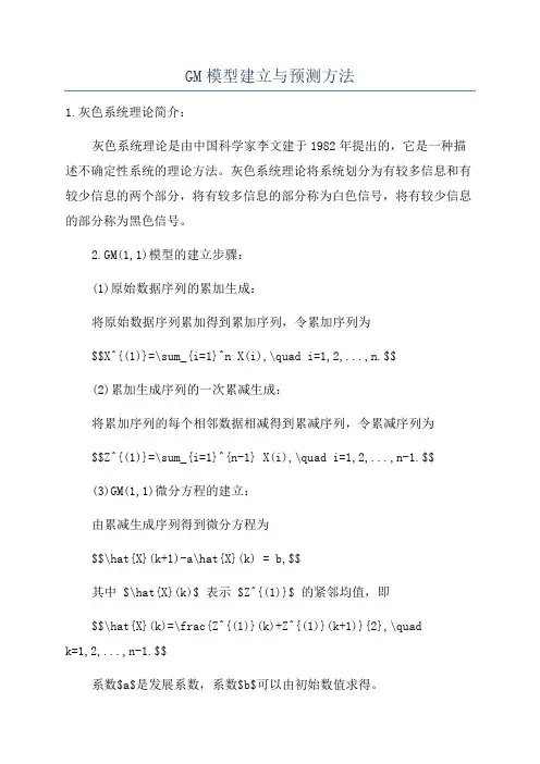 GM模型建立与预测方法