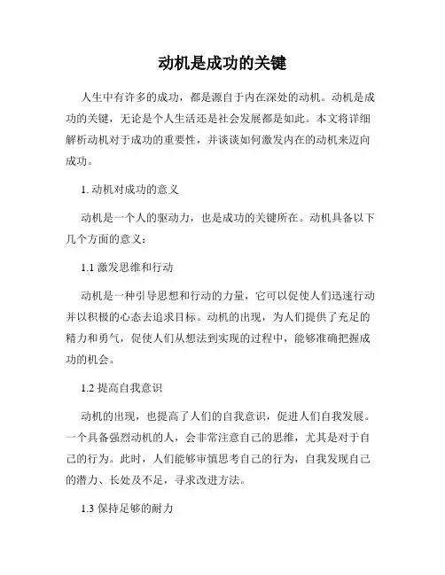 动机是成功的关键
