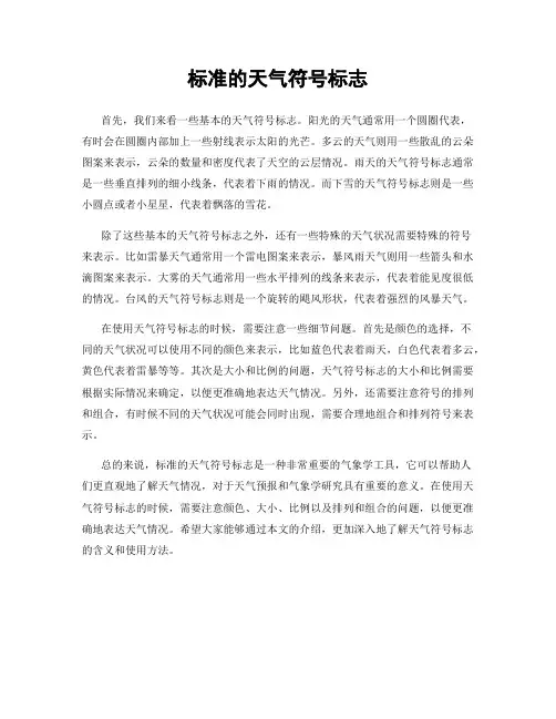 标准的天气符号标志