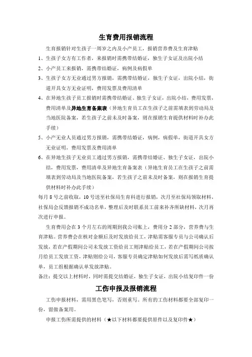 南京市职工生育费用报销流程