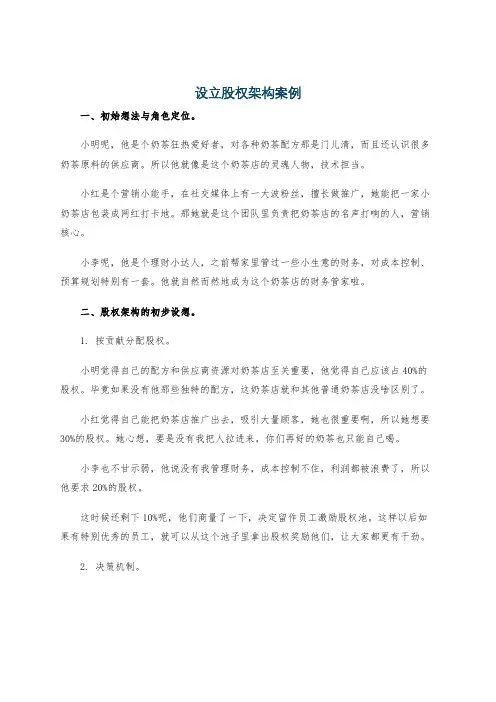 设立股权架构案例