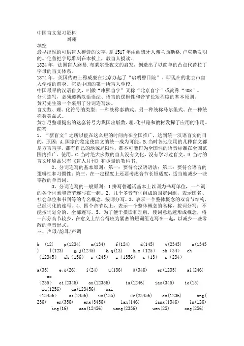 中国盲文复习资料