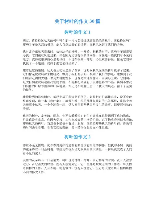 关于树叶的作文30篇
