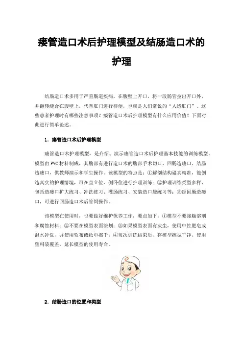瘘管造口术后护理模型及结肠造口术的护理