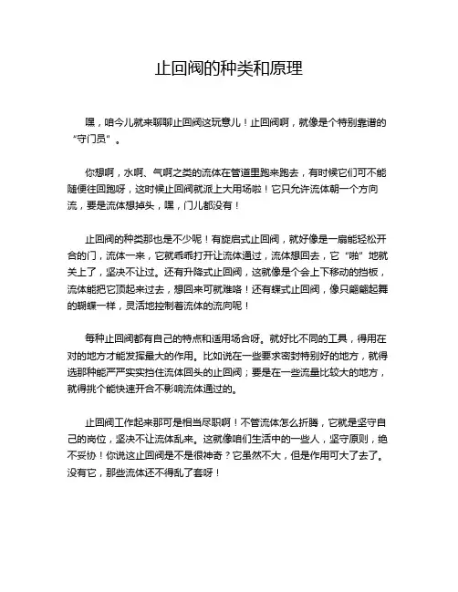 止回阀的种类和原理