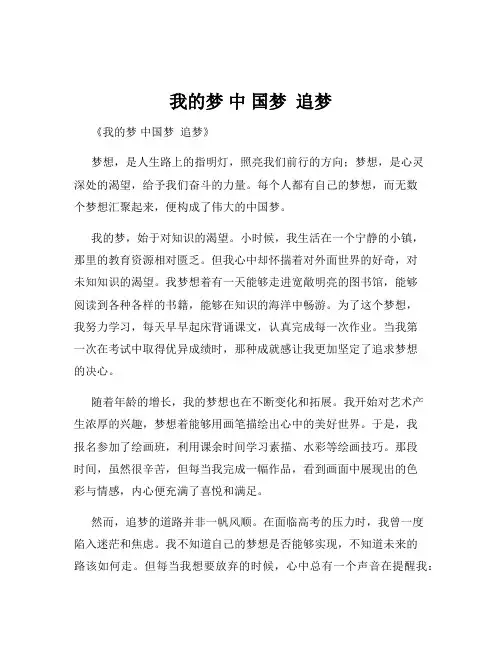 我的梦 中 国梦  追梦
