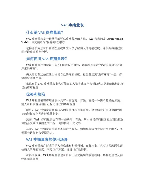 VAS疼痛量表