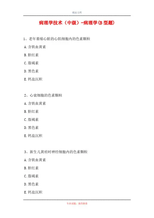 病理学技术(中级)-病理学(B型题)