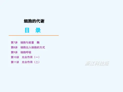 高考生物一轮复习：第三单元 细胞的代谢课件浙科