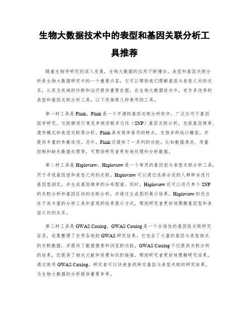 生物大数据技术中的表型和基因关联分析工具推荐