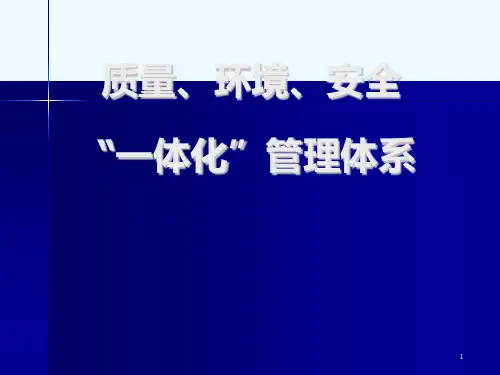 质量环境安全一体化管理体系
