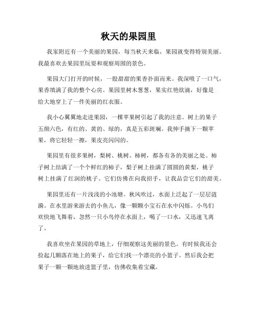 小学三年级作文这儿真美范文秋天的果园里