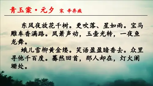 青玉案-元夕_宋词鉴赏_宋_辛弃疾