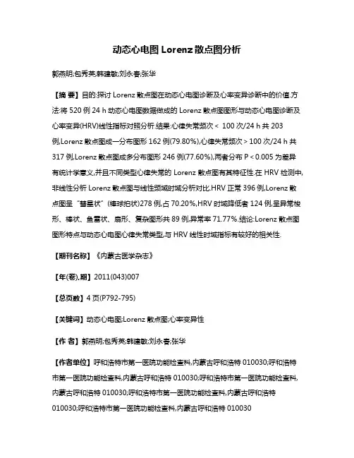 动态心电图Lorenz散点图分析