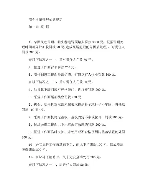 安全质量管理处罚细则