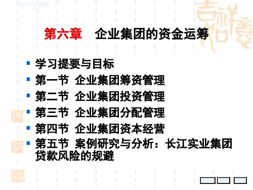 企业集团的资金运筹课件