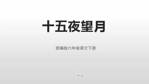 《十五夜望月》古诗三首PPT课件