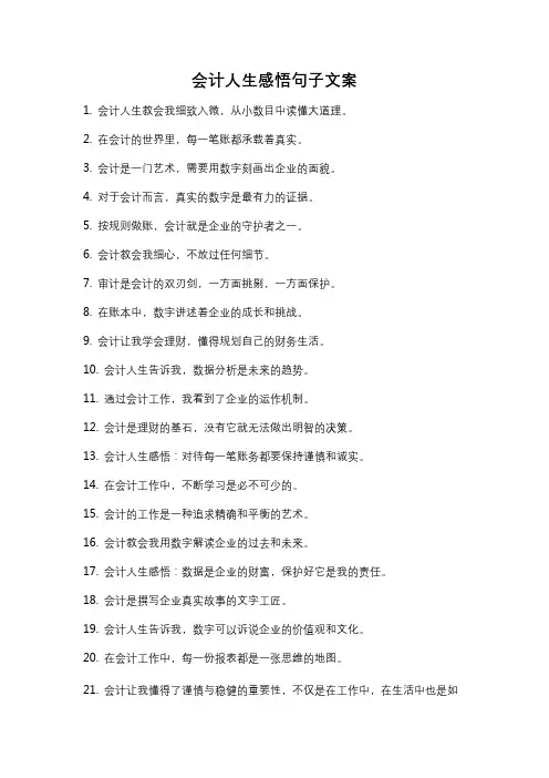 会计人生感悟句子文案