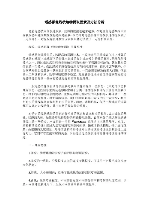 遥感影像线状地物提取因素及方法分析