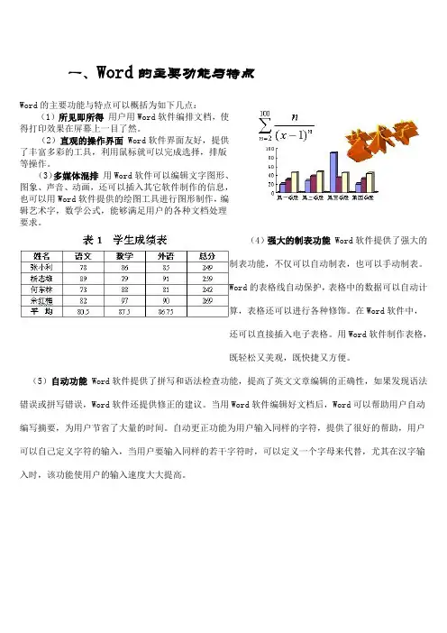 Word的主要功能与特点)