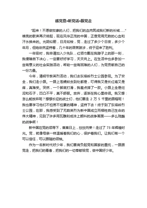 感党恩·听党话·跟党走
