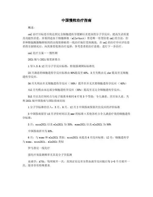 中国慢粒治疗指南