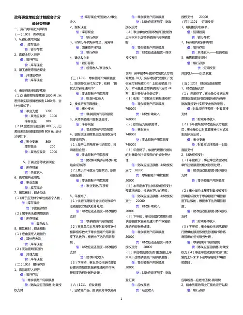 自考政府与事业单位所有事项会计分录大全